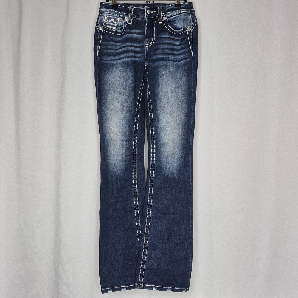 Miss Me Americana Stars & Stripes Mid-Rise Bootcut Jeans - Size 26